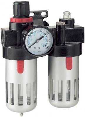 495.jpg FILTRO RIDUTTORE MANOMETRO ATTACCO 1/4" OLIATORE PER COMPRESSORE SILVERLINE 178 - immagine 1