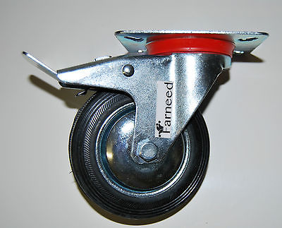 618.jpg Ruota Per Carrelli con freno Carrello Industriale Base Girevole 3'' 7,5cm - immagine 1