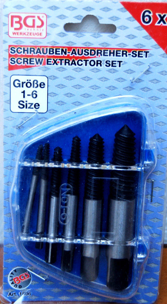 6pz_1.jpg ESTRATTORI CONICI PER VITI SPEZZATTE TIRAPRIGIONIERI SET 6PZ BGS1896 CASSETTA - immagine 1