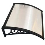 Pensilina tettoia policarbonato alveolare plexiglass copertura 120x100cm trasparente 624v - immagine 4