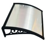 Pensilina tettoia policarbonato alveolare plexiglass copertura 120x100cm trasparente 624v - immagine 2