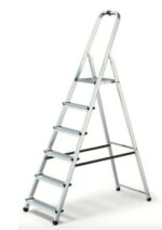 SCALA SCALETTA ALLUMINIO DOMESTICA PIEGHEVOLE LEGGERA 6 GRADINI H 191cm 125 KG SALVASPAZIO 007dr