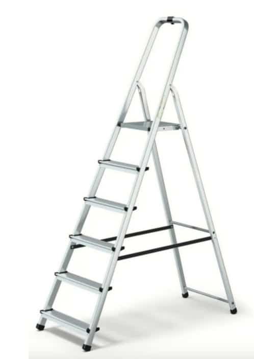 ALA 6 GR SCALA SCALETTA ALLUMINIO DOMESTICA PIEGHEVOLE LEGGERA 6 GRADINI H 191cm 125 KG SALVASPAZIO 007dr - immagine 1