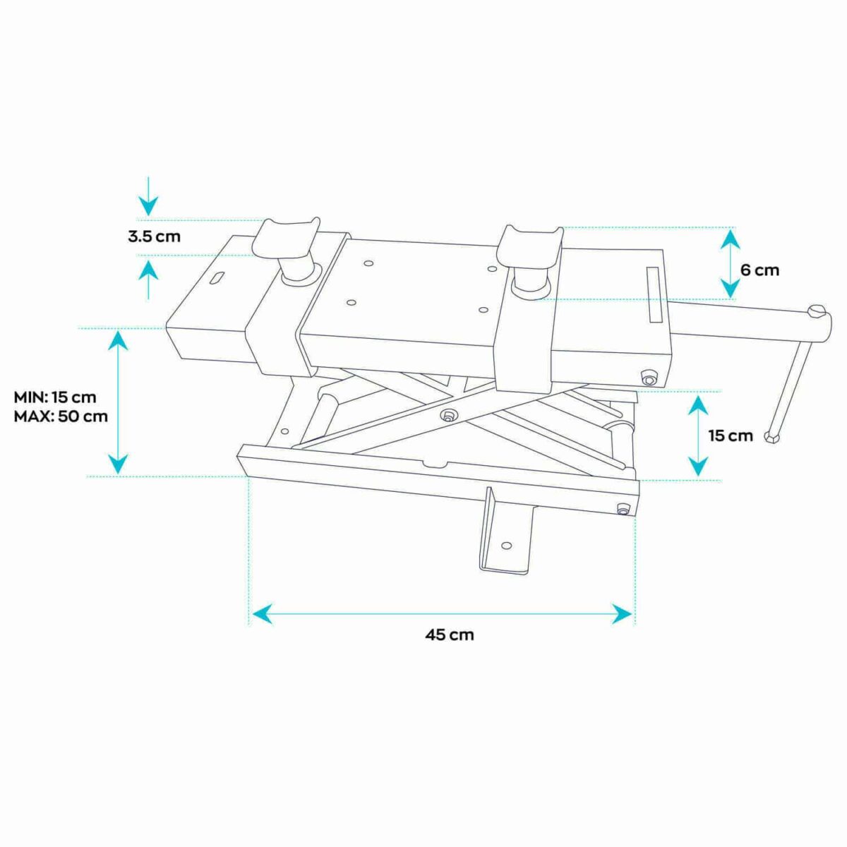 CAVALLETTO ALZAMOTO CRIC CRICK SOLLEVATORE MOTO PONTE FINO A 500 KG 876 - immagine 5