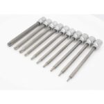 CHIAVI A BUSSOLA TORX LUNGHE 10 pz 140 MM 3/8" BUSSOLE ACCIAIO CR-V T10 T55 038s - immagine 3