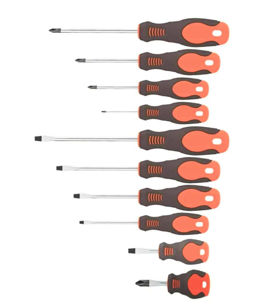 CACC SET CACCIAVITI CACCIAVITE TAGLIO CROCE 10 CRV CHROME VANADIUM CORTI LUNGHI 293XI - immagine 1