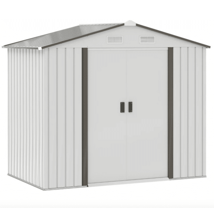 CASETTA GRIGIO CHIARO CASA CASETTA RIPOSTIGLIO CAPANNA DA GIARDINO LAMIERA PORTA ATTREZZI 2,8 MQ 030WT - immagine 1