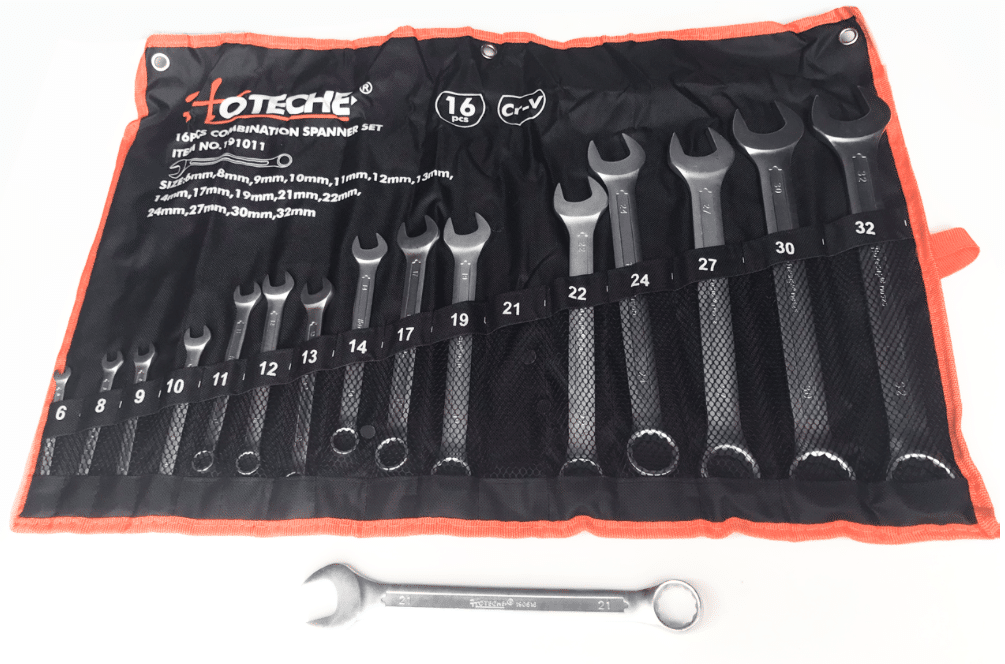 CHIAVI COMBINAATE SET CHIAVI COMBINATE 16 PZ DA 6 A 32 FISSA E STELLA ACCIAIO CHIAVE FODERO 902HO - immagine 1