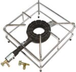 FORNELLONE FORNELLO GAS CM 30X30 CROMATO BRUCIATORE IN GHISA + UGELLO METANO - immagine 2