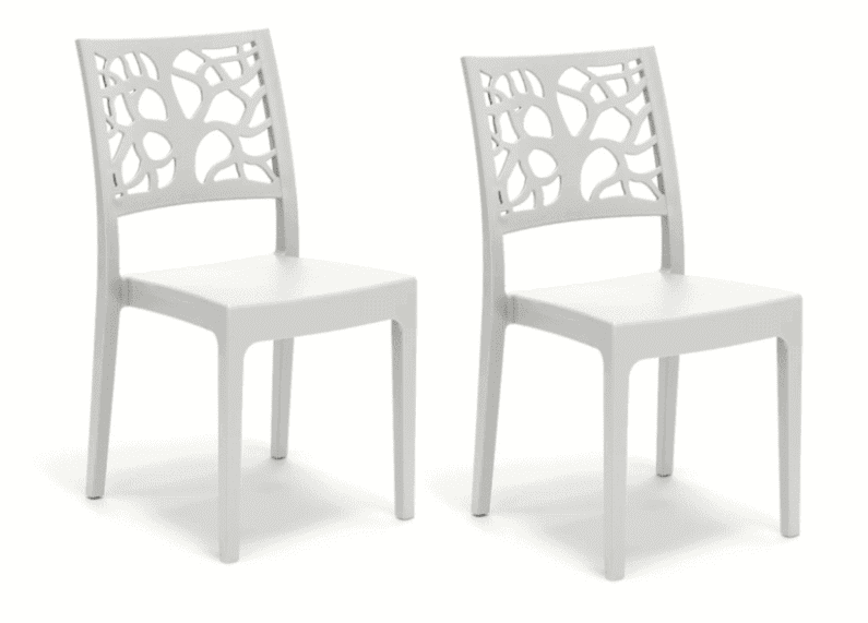 KIT 2 SEDIE BIANCO Kit 2 sedie interno esterno polipropilene cucina bar ristorante impilabile pranzo bianco teti - immagine 1