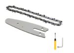 KIT BARRA E CATENA RICAMBIO MOTOSEGA MOTO SEGA SEGHETTO BATTERIA 4" 10 CM POTA - immagine 3