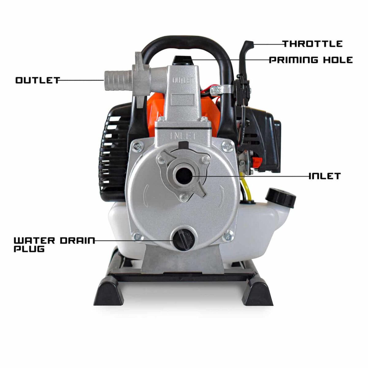 MOTOPOMPA AUTOADESCANTE POZZO PER ACQUA MOTORE A SCOPPIO 42,7CC 1,25 KW 019 - immagine 4