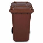 PATTUMIERA BIDONE RACCOLTA DIFFERENZIATA 240LT NORME EN840 HACCP MARRONE BIO - immagine 2