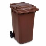 PATTUMIERA BIDONE RACCOLTA DIFFERENZIATA 240LT NORME EN840 HACCP MARRONE BIO