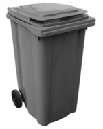 PATTUMIERA BIDONE RACCOLTA DIFFERENZIATA 120 LT NORME EN840 HACCP COPERCHIO GRIGIO - immagine 2