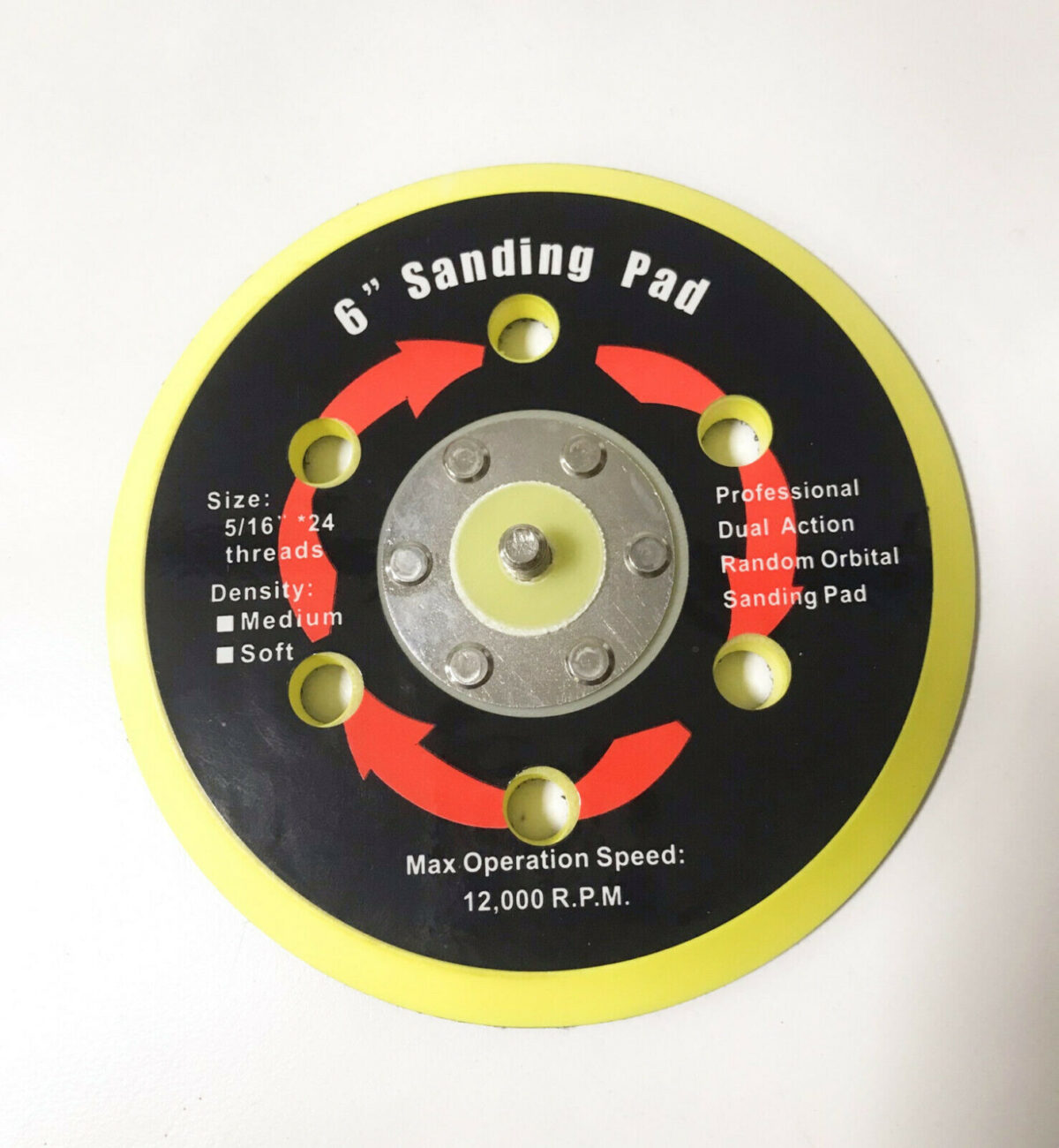 PLATORELLO DISCO 6 FORI A STRAPPO 150 mm PER LEVIGATRICE ROTORBITALE 6 POLLICI - immagine 4