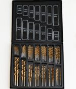 SET 100 PUNTE DA TRAPANO HSS METALLO RIVESTIMENTO TITANIO VALIGETTA METALLO N