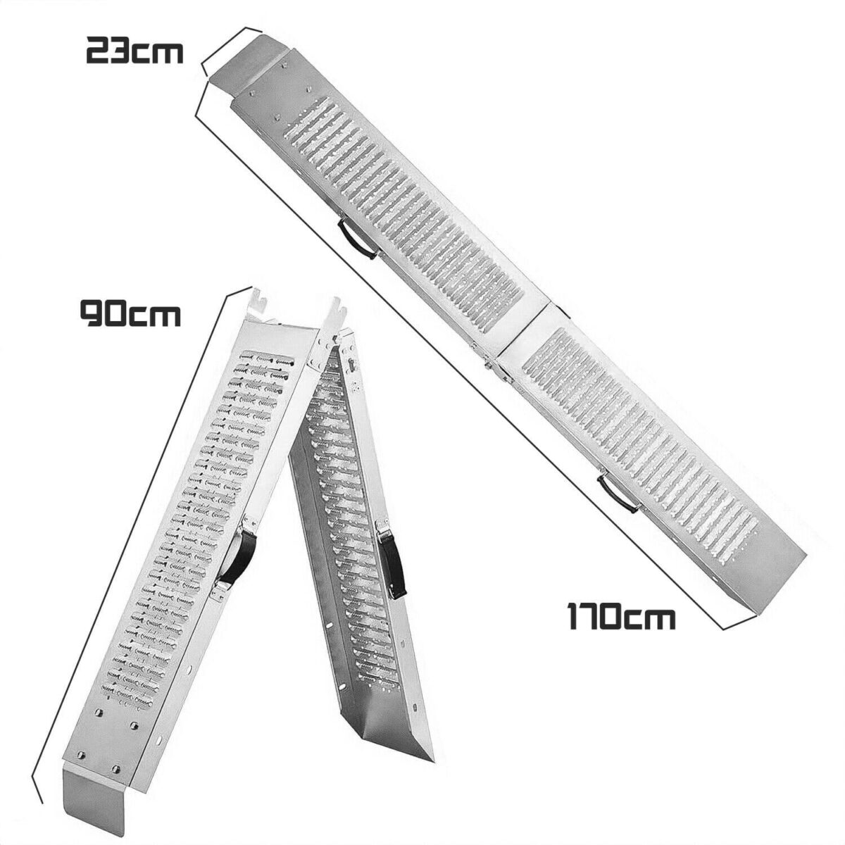 RAMPA DA CARICO ACCIAIO ANTISCIVOLO DA MARCIAPIEDE 200 kg PER MOTO SCOOTER 983 - immagine 2