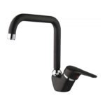 MISCELATORE RUBINETTO NERO MONOCOMANDO CON BOCCA ALTA LAVELLO CUCINA 458