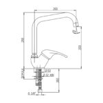 MISCELATORE RUBINETTO NERO MONOCOMANDO CON BOCCA ALTA LAVELLO CUCINA 458 - immagine 2
