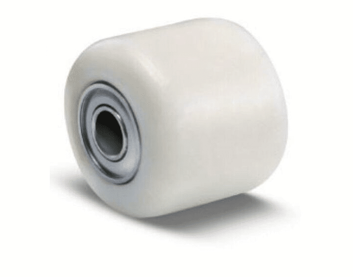 RULLO TRANSPALLET NYLON RULLO RUOTA TRANSPALLET TRASPALLET mm 82×60 FORO 20 NYLON CARRELLO 608av - immagine 1