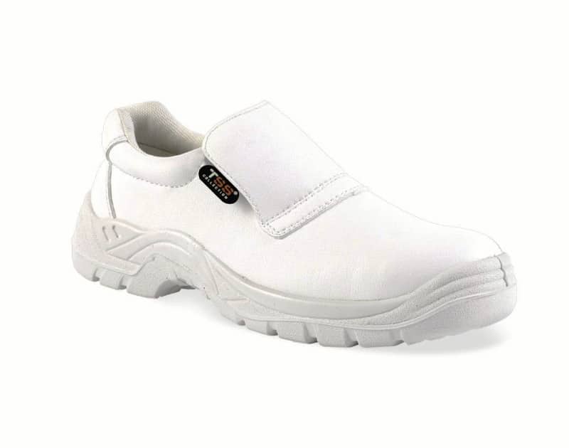 SCARPA BIANCO MOCASSINO Scarpe antinfortunistiche ristorazione cucina cuoco chef caseificio S2 silver TSS bianco TG 38 - immagine 1