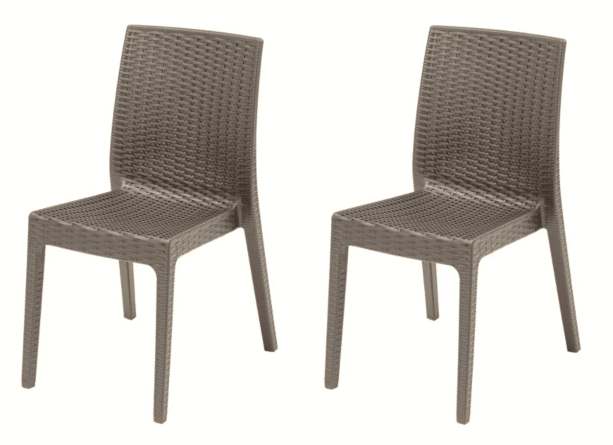 SEDIA KIT 2 SEDIE SEDIA POLIPROPILENE BAR RISTORANTE INTERNO ESTERNO SIMIL RATTAN SL T - immagine 1