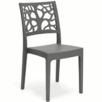 Kit 6 sedie interno esterno polipropilene cucina bar ristorante impilabile pranzo antracite teti - immagine 2