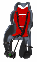 SEGGIOLINO BICI BAMBINO ATTACCO TELAIO 22Kg BICICLETTA POSTERIORE GRIGIO 910san - immagine 5