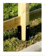 STAFFA A BICCHIERE SUPPORTO PALO PILASTRO LEGNO OTTAGONALE ACCIAIO 105x105 mm gc - immagine 3