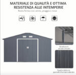 CASA CASETTA RIPOSTIGLIO CAPANNA BOX GIARDINO LAMIERA ATTREZZI 13 MQ 3,4x3,8 V01 - immagine 3