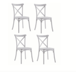 KIT 4 SEDIE POLIPROPILENE CUCINA BAR RISTORANTE SEDIA INTERNO ESTERNO BIANCO 412