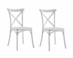 KIT 2 SEDIE POLIPROPILENE CUCINA BAR RISTORANTE SEDIA INTERNO ESTERNO BIANCO CROSS 412