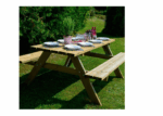 TAVOLO PICNIC PIC NIC LEGNO PANCHE ESTERNO GIARDINO CAMPEGGIO 170x180x70 cm 491r - immagine 4