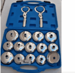 CHIAVI A TAZZA PER FILTRO OLIO CARTUCCIA AUTO CAMBIO UNIVERSALE 14 PZ CROMATE - immagine 2