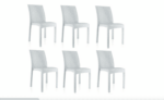 KIT 6 SEDIE POLIPROPILENE BAR RISTORANTE INTERNO ESTERNO SIMIL RATTAN SL BIANCO - immagine 2