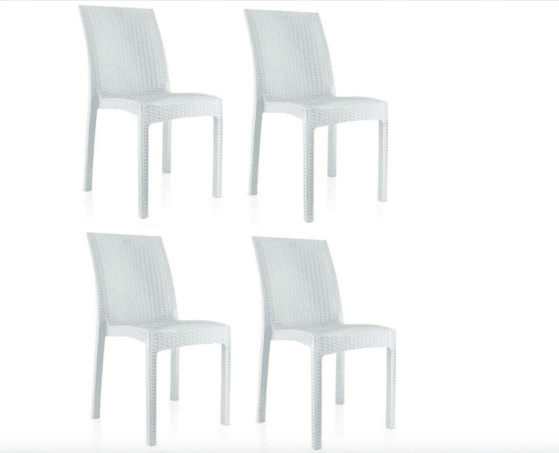 Schermata 2024-02-15 alle 14.04.34 KIT 4 SEDIE POLIPROPILENE BAR RISTORANTE INTERNO ESTERNO SIMIL RATTAN SL BIANCO - immagine 1