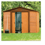 CASETTA DA GIARDINO TETTO DUE FALDE IN LAMIERA PORTA ATTREZZI 6,5 MQ MARRONE 163 - immagine 6