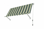 TENDA DA SOLE A CADUTA BALCONE SENZA CASSONE 2,5x2,5 MT VERDE/BIANCO RIGATA 3931 - immagine 2