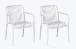 KIT 2 SEDIE POLIPROPILENE CUCINA RISTORANTE SEDIA INTERNO ESTERNO BIANCO 665 ni
