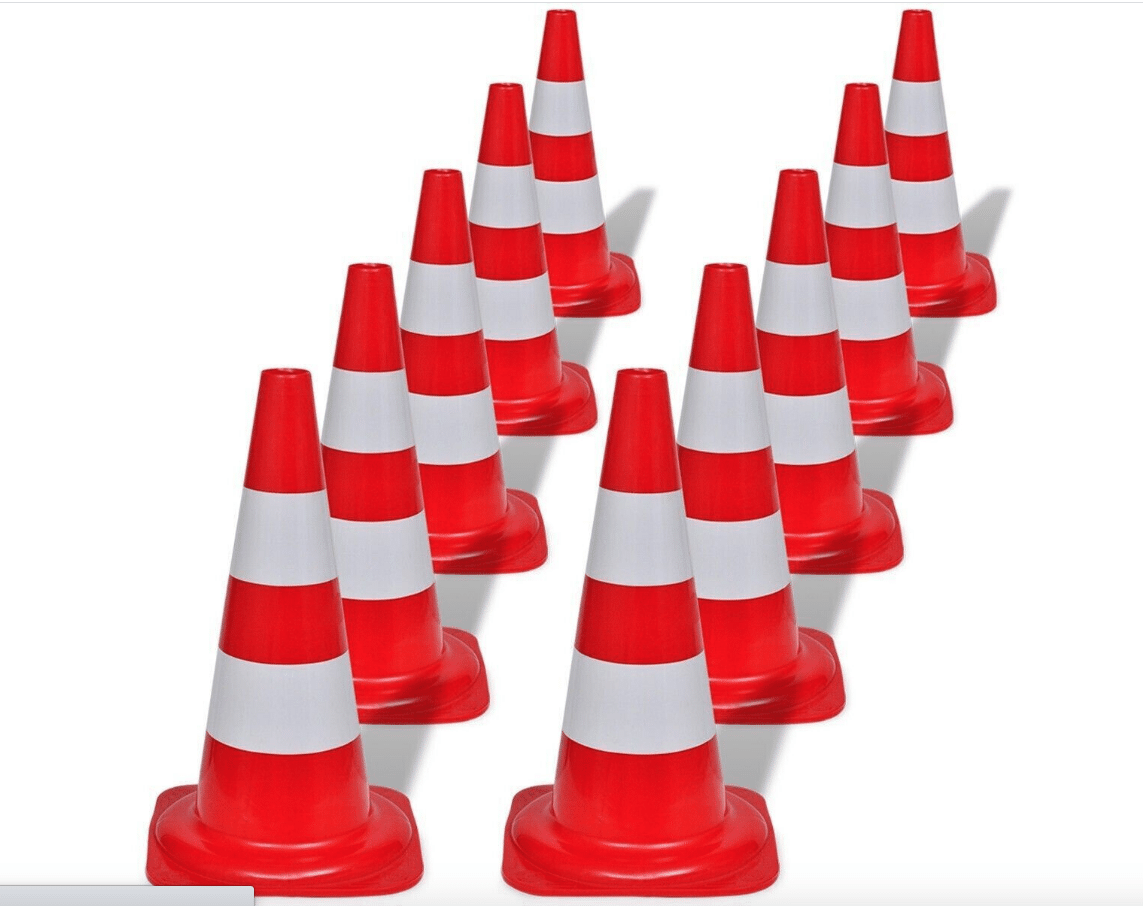 Schermata 2024-04-12 alle 14.43.47 CONO STRADALE BIRILLO BICOLORE ROSSO POLIETILENE HD FASCIA RIFRANGENTE SPARTITRAFFICO SEGNALETICO H 33 - immagine 1