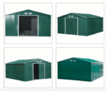 CASA CASETTA BOX DEPOSITO RIPOSTIGLIO GIARDINO LAMIERA PORTA ATTREZZI VERDE 13MQ 3,4x3,8 V01GN - immagine 5