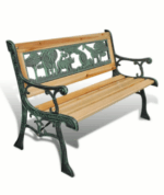 PANCA PANCHINA SEDUTA LEGNO SCHIENALE CM 82x39x50 h GIARDINO ESTERNO 3 POSTI 080