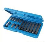 PUNTE PUNTA TORX STELLA ATTACCO 1/2" T20 T55 30 mm 75 mm 15 PZ CHIAVI 839 silv