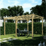 PERGOLA PERGOLATO GAZEBO IN LEGNO TETTOIA GIARDINO CON TELO COPERTURA AUTO 3x6 MT 547 - immagine 4