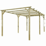 PERGOLA PERGOLATO GAZEBO IN LEGNO TETTOIA GIARDINO CON TELO COPERTURA AUTO 3x6 MT 547 - immagine 5