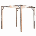 PERGOLA PERGOLATO GAZEBO IN LEGNO TETTOIA DA GIARDINO COPERTURA 3x3 MT 538 ST - immagine 5