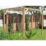 PERGOLA PERGOLATO GAZEBO IN LEGNO TETTOIA DA GIARDINO COPERTURA 3x3 MT 538 ST - immagine 2