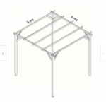 PERGOLA PERGOLATO GAZEBO IN LEGNO TETTOIA DA GIARDINO COPERTURA 3x3 MT 538 ST - immagine 4