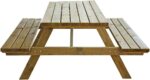 TAVOLO PICNIC PIC NIC LEGNO PANCHE ESTERNO GIARDINO CAMPEGGIO 170x180x70 cm 491r - immagine 2